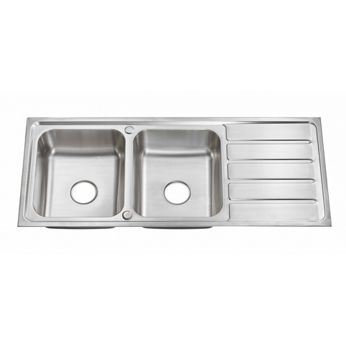 CLOSE อ่างล้างจาน 2 หลุมมีที่พัก SUS304 120x50x18 ซม. YTD12050K-SA (1/2)