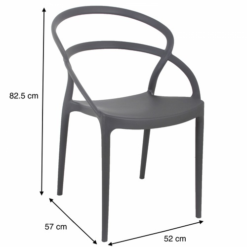 Pulito เก้าอี้พลาสติก PP-737A-GR04 ขนาด 57x52x82.5ซม. สีเทา