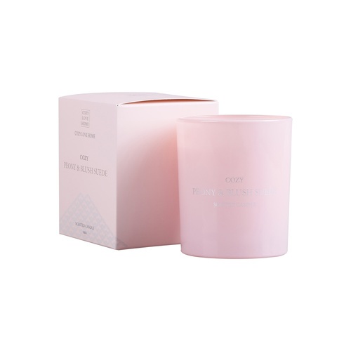 COZY เทียนหอม Peony & Blush Suede  8.2x9.8 ซม. สีชมพู