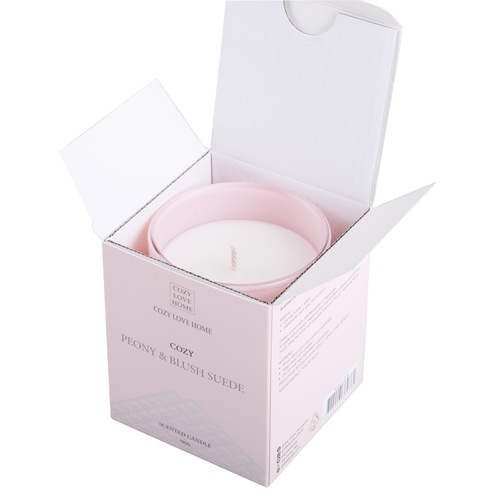 COZY เทียนหอม Peony & Blush Suede  8.2x9.8 ซม. สีชมพู