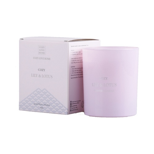 COZY เทียนหอม Lily & Lotus 8.2x9.8 ซม. สีม่วง