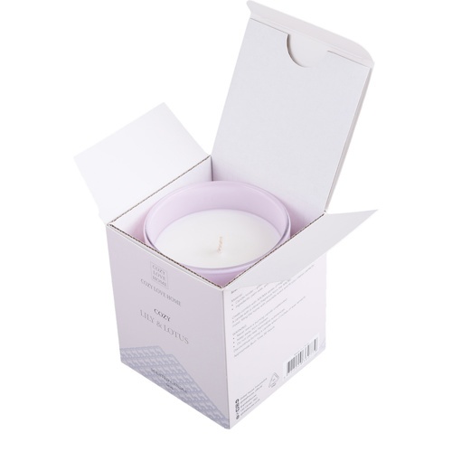 COZY เทียนหอม Lily & Lotus 8.2x9.8 ซม. สีม่วง