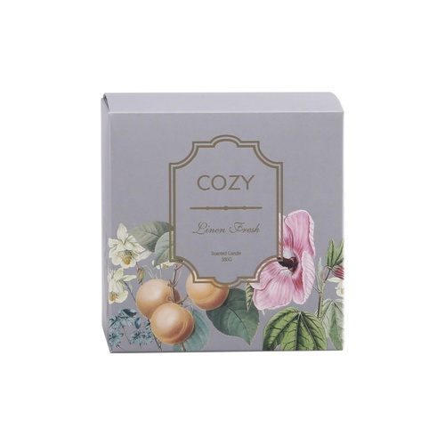 COZY เทียนหอม Linen Fresh-GR 10x11 ซม. สีเทา