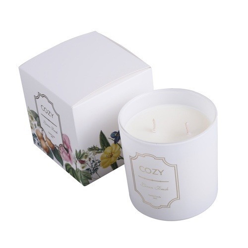 COZY เทียนหอม Linen Fresh-WH 10x11 ซม. สีขาว