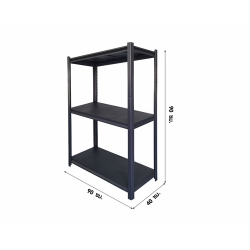 HUMMER ชั้นวางของอเนกประสงค์พื้นเหล็ก 3 ชั้น รุ่น SRFS-90BK ขนาด 90x40x90ซม. สีดำทราย