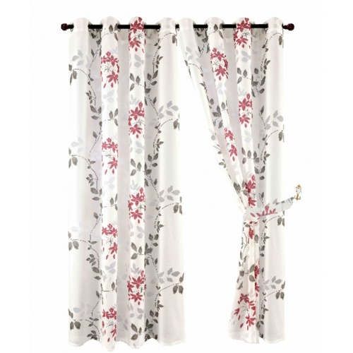 Davinci ผ้าม่านหน้าต่าง  150x160ซม.  Blau สีแดง