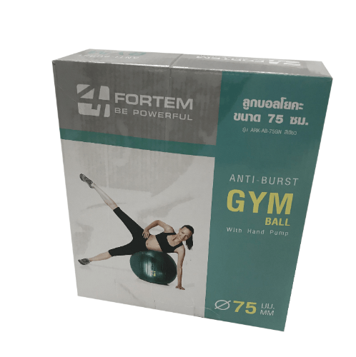 FORTEM ลูกบอลโยคะ 75 ซม. ARK-AB-75GN สีเขียว พร้อมที่สูบลม 