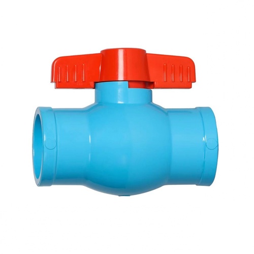 VAVO บอลวาล์วพีวีซี 1 (25) มือจับ ABS แบบสวม สีฟ้า