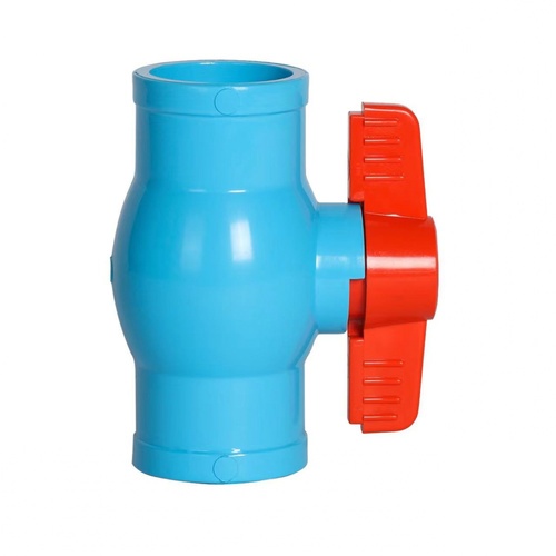 VAVO บอลวาล์วพีวีซี 1 (25) มือจับ ABS แบบสวม สีฟ้า