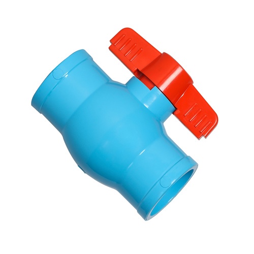 VAVO บอลวาล์วพีวีซี 2(55) มือจับ ABS แบบสวม สีฟ้า