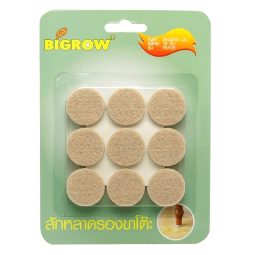 สักหลาดรองขาโต๊ะทรงกลม  ขนาด:25*25*4มม.รุ่นF8Y25 สีเครีม 