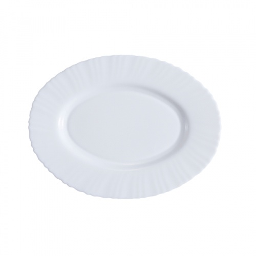 ADAMAS จานเปลโอปอลขอบริ้ว 12 นิ้ว HYP120 สีขาว