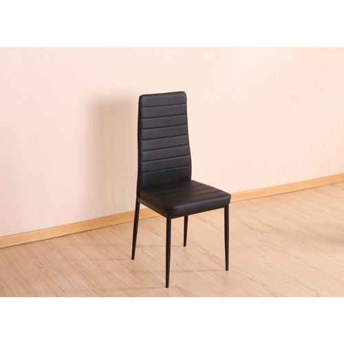 DELICATO ชุดโต๊ะอาหาร 6 ที่นั่ง รุ่น D02082 โต๊ะ : 140X80X75 ซม. เก้าอี้ : 41X49X98 ซม. สีดำ (1/2) 