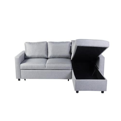 PULITO โซฟาเบดเข้ามุมมีที่เก็บของ IVAR สีเทา (1/2)