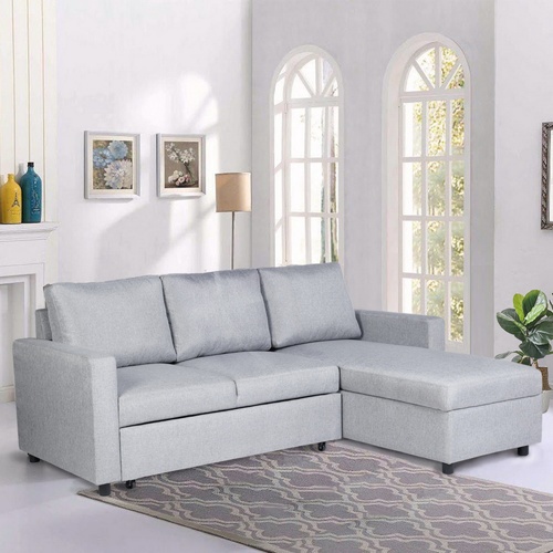 PULITO โซฟาเบดเข้ามุมมีที่เก็บของ IVAR สีเทา (1/2)