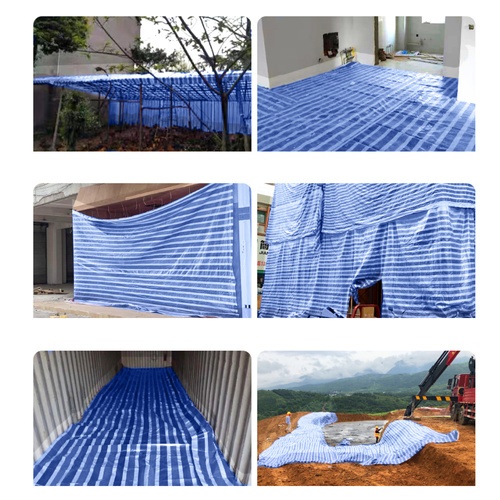 POLLO ผ้าพลาสติกสาน รุ่น PB-006 ขนาด 2Yx60Y สีฟ้าขาว