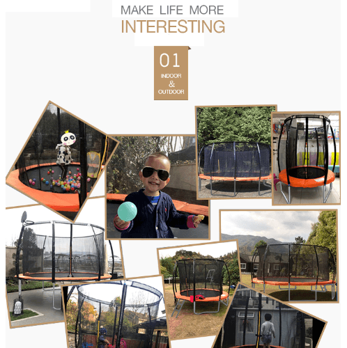 4TEM แทรมโพลีน ขนาด 12 ฟุต รุ่น SD-12FT-4D สีดำ-ส้ม รองรับน้ำหนักสูงสุด 150กก.  