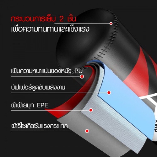 4TEM เป้าชกมวยตั้งพื้น ขนาด 30x63x180ซม. รุ่น AB-006 สีดำ-แดง