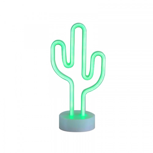 COZY LEDไฟนีออนรูปกระบองเพชร ขนาด 14.6×29.5×8.5 ซม.  รุ่น ST-02 สีเขียว