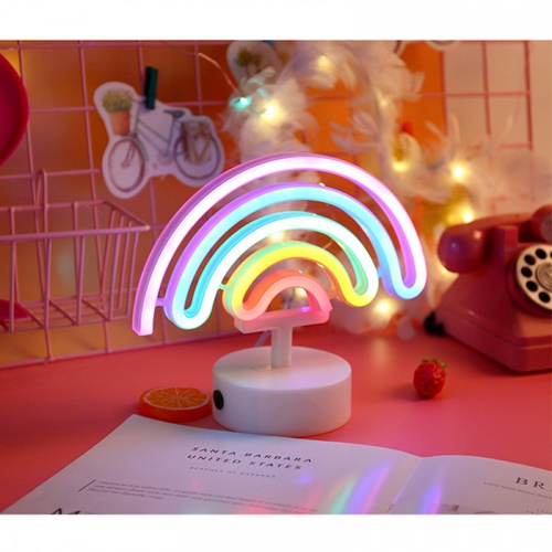 COZY LEDไฟนีออนรูปสายรุ้ง  ขนาด 24.5×28.5×8.5 ซม.  รุ่น ST-13 คละสี