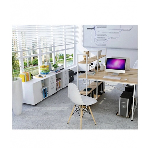 SMITH โต๊ะทำงานพร้อมชั้นวางของ รุ่น GU0316 ขนาด100x48x73ซม. |GlobalHouse Smith โต๊ะทำงานพร้อมชั้นวางของ รุ่น Gu0316 ขนาด100X48X73ซม. |Globalhouse