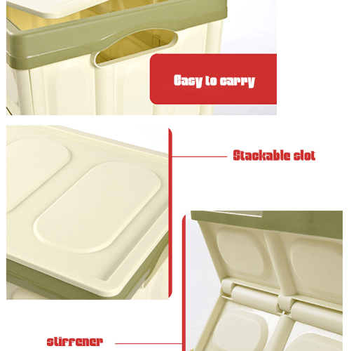 GOME กล่องเก็บของพับเก็บได้ พร้อมฝาปิด 30ลิตร  ขนาด 30×43×23 ซม. รุ่น TZ02 สีเขียวอ่อน