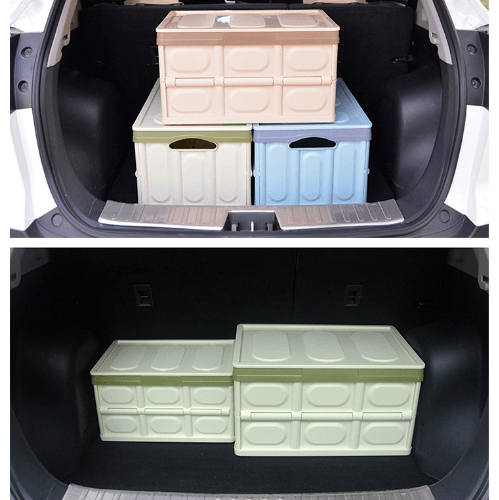 GOME กล่องเก็บของพับเก็บได้ พร้อมฝาปิด 30ลิตร  ขนาด 30×43×23 ซม. รุ่น TZ02 สีเขียวอ่อน