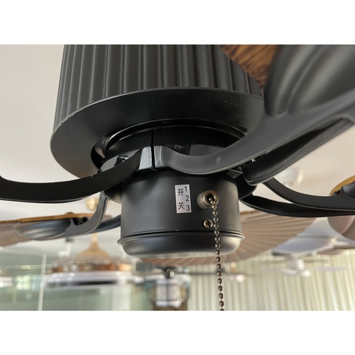 EILON พัดลมเพดานหรูหรา 5 ใบพัด 52 มีโซ่ดึง รุ่น 48DY-504WN-1L สีไม้เข้ม