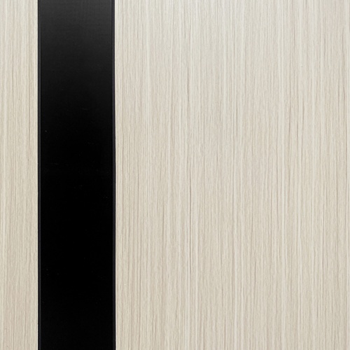 WELLINGTAN ประตู WPC รุ่น WPC-02 (สำหรับใช้ภายใน) บานทึบ ขนาด 80x200 ซม. สีGray Oak & Black (ไม่เจาะลูกบิด)