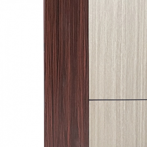 WELLINGTAN ประตู WPC รุ่น WPC-05 (สำหรับใช้ภายใน) บานทึบเซาะร่องดำ ขนาด 80x200 ซม. สีBlack walnut & Brown Oak (ไม่เจาะลูกบิด)