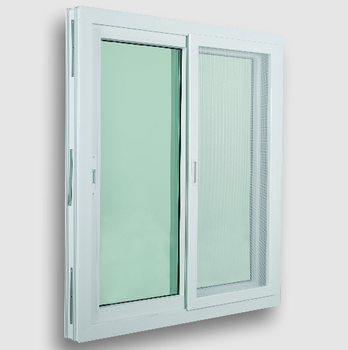 WELLINGTAN หน้าต่างไวนิล บานเลื่อน SS SWG1011 L1 100x110ซม. สีขาว พร้อมมุ้ง