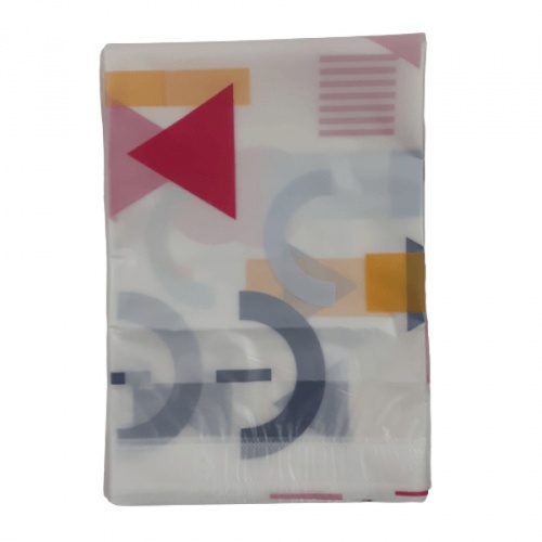 Primo ผ้าม่านห้องน้ำ PEVA ลายกราฟฟิก รุ่น DF020 ขนาด 180x180 ซม. สีแดง