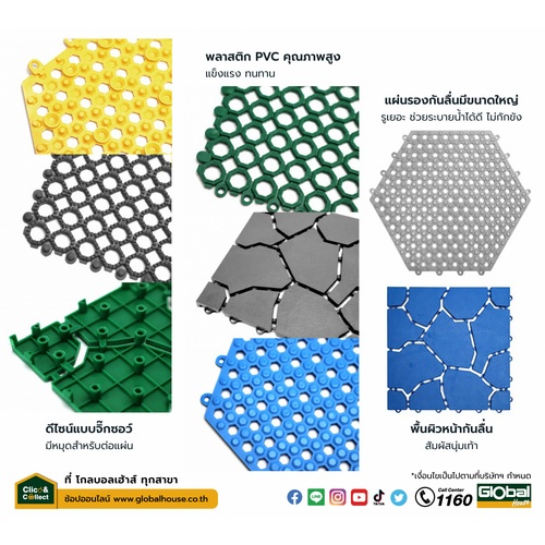 Primo แผ่นกันลื่น PVC ลายหินใหญ่ (4ชิ้น/แพ๊ค) รุ่น Mountain BYF001-GY ขนาด 30×30 ซม. สีเทา