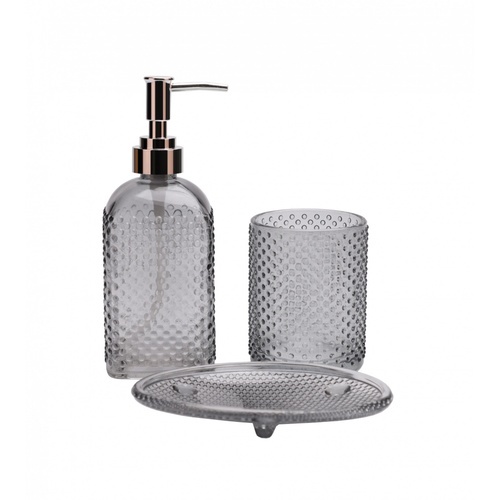 Primo ชุดเซ็ทกระปุกห้องน้ำ 3 ชิ้น รุ่น ZBBW006-GY   สีเทา