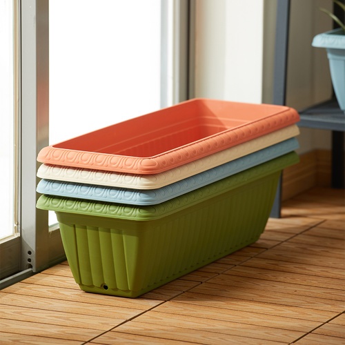 Tree‘O กระถางต้นไม้ทรงสี่เหลี่ยมผืนผ้า รุ่น6PY029-RD ขนาด20x37x15ซม.(10นิ้ว)สีแดง