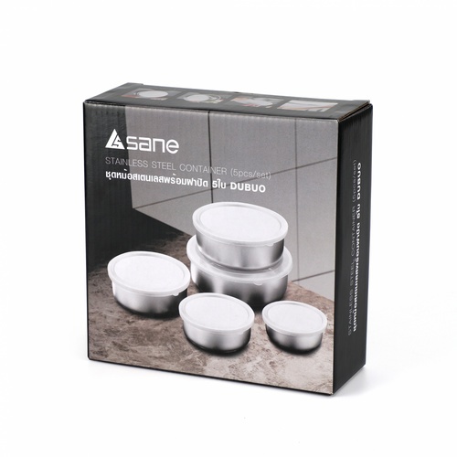 SANE ชุดหม้อสเตนเลสพร้อมฝาปิด 5ใบ DUBUO