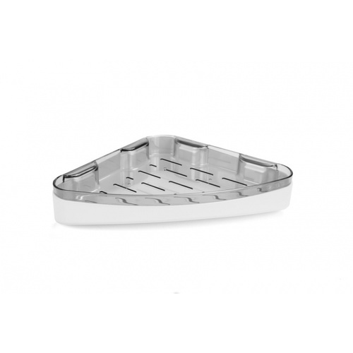 Primo ชั้นวางของพลาสติกเข้ามุม 24x24cm. รุ่น DLQG003-CG สีเทาใส