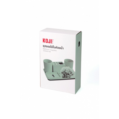 KOJI DIY ชุดของใช้ในห้องน้ำ รุ่น 2JLS043-GN ขนาด 17.2x27.8x2 cm. สีเขียว