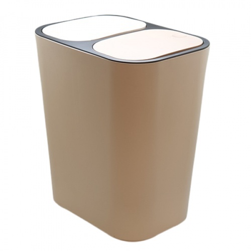 ถังขยะคู่ รุ่น ZXHL003-BE ขนาด 15L สีเบจ