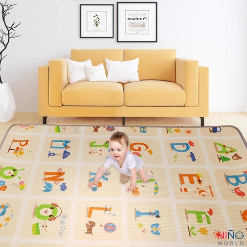 NINO WORLD แผ่นรองคลาน4TLX009 ขนาด 180x120x1 cm. รูปตัวอักษร