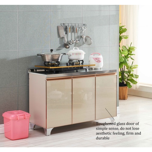 KOCH KITCHEN ตู้พร้อมท็อปสเตนเลส 120x50x80 ซม. BLINKS สีครีม