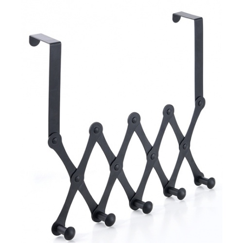 Iris ขอแขวนผ้าสแตนเลส 5 ขอ รุ่น slim PQS-PP5   สีดำ