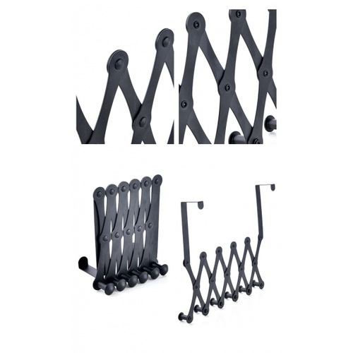 Iris ขอแขวนผ้าสแตนเลส 5 ขอ รุ่น slim PQS-PP5   สีดำ