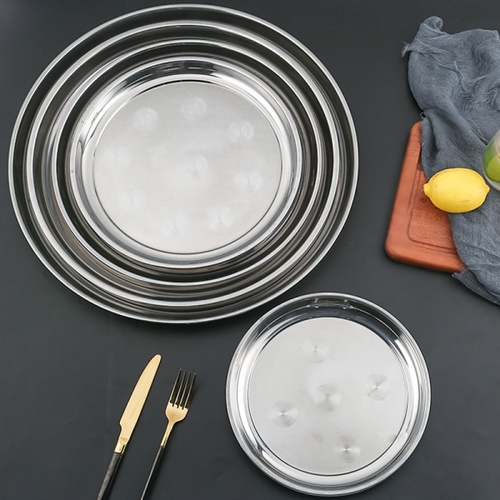 SANE ถาดกลมสแตนเลส 50 ซม. YT-RP-50 สีเงิน