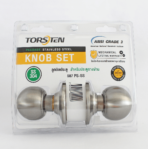 TORSTEN ลูกบิดทางผ่าน สเตนเลส-304 รุ่น 587 PS-SS สีสเตนเลส