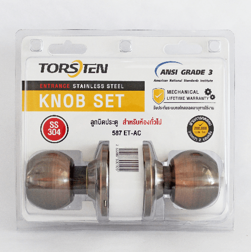 TORSTEN ลูกบิดห้องทั่วไป สเตนเลส-304 รุ่น TTJ587-K304-AC สีทองแดงรมดำ