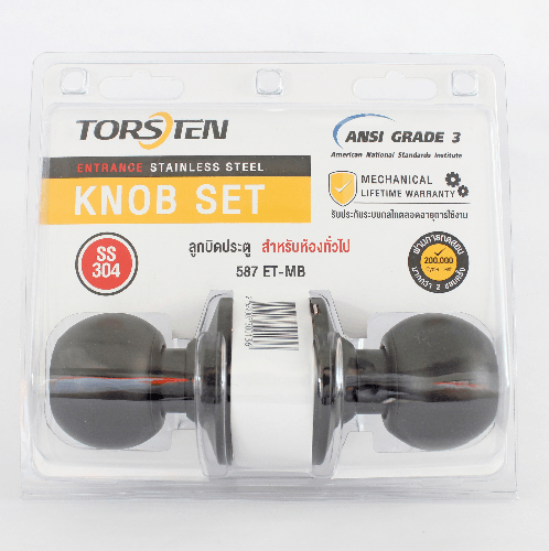 TORSTEN ลูกบิดห้องทั่วไป สเตนเลส-304 รุ่น 587 ET-MB สีดำ