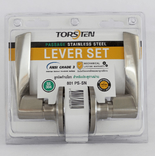 TORSTEN มือจับก้านโยกทางผ่าน รุ่น 801 PS-SN สีซาตินนิเกิล