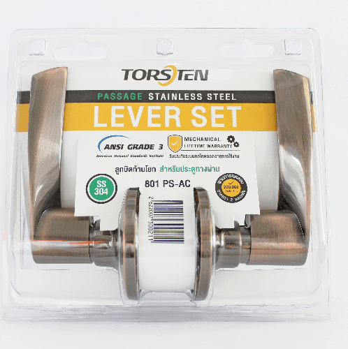 TORSTEN มือจับก้านโยกทางผ่าน รุ่น 801 PS-AC สีทองแดงรมดำ