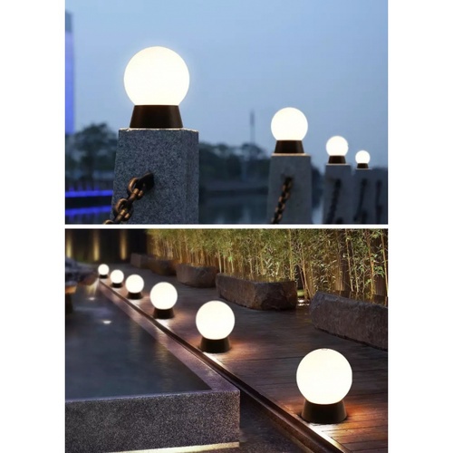 EILON โคมไฟหัวเสาทรงกลม ขนาด 6 150mm รุ่น TVZT614 PLC/INCA สีขาวขุ่น